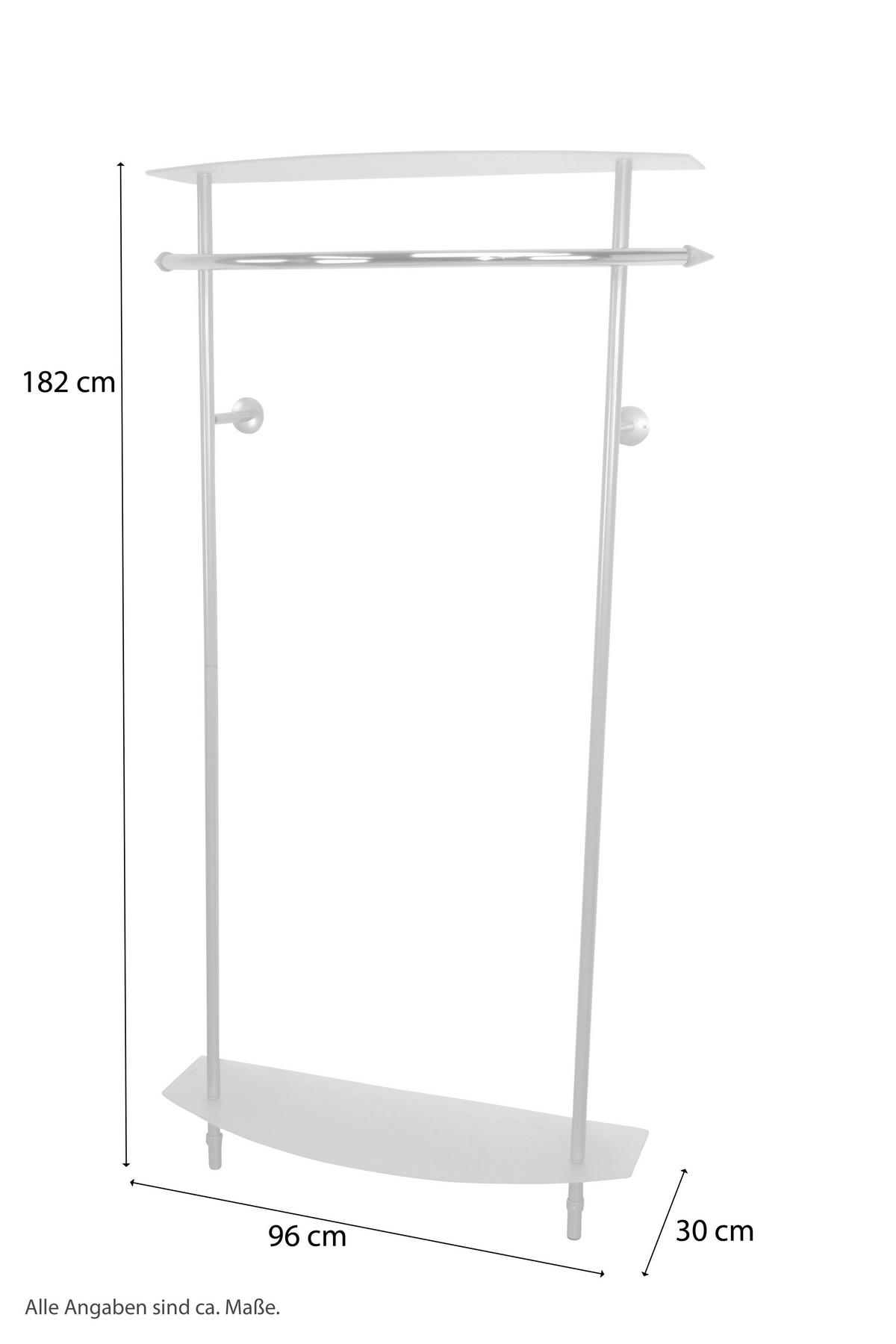 WANDGARDEROBE  in Buche massiv Alufarben  - Alufarben, Design, Glas/Holz (96/182/30cm) - MID.YOU