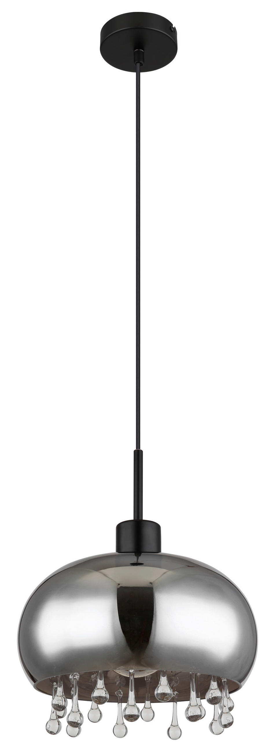 HÄNGELEUCHTE 28/120 cm   - Klar/Schwarz, LIFESTYLE, Glas/Textil (28/120cm) - Globo