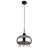 HÄNGELEUCHTE 28/120 cm    - Klar/Schwarz, Lifestyle, Glas/Textil (28/120cm) - Globo
