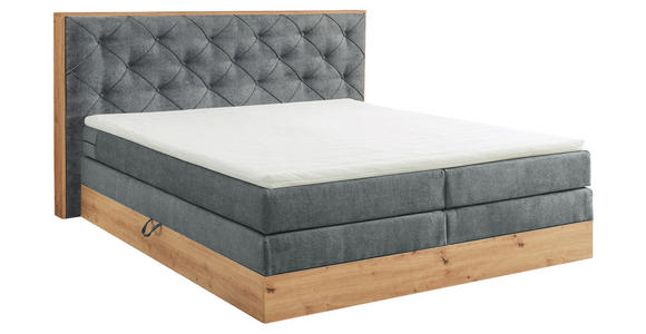 BOXSPRINGBETT 180/200 cm in Grau, Naturfarben - Naturfarben/Grau, KONVENTIONELL, Holzwerkstoff/Kunststoff (180/200cm) - Esposa