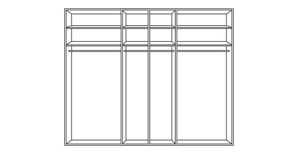 SCHWEBETÜRENSCHRANK 316/223/68 cm 4-türig Weiß, Hellgrau - Chromfarben/Hellgrau, Design, Glas/Holzwerkstoff (316/223/68cm) - Novel