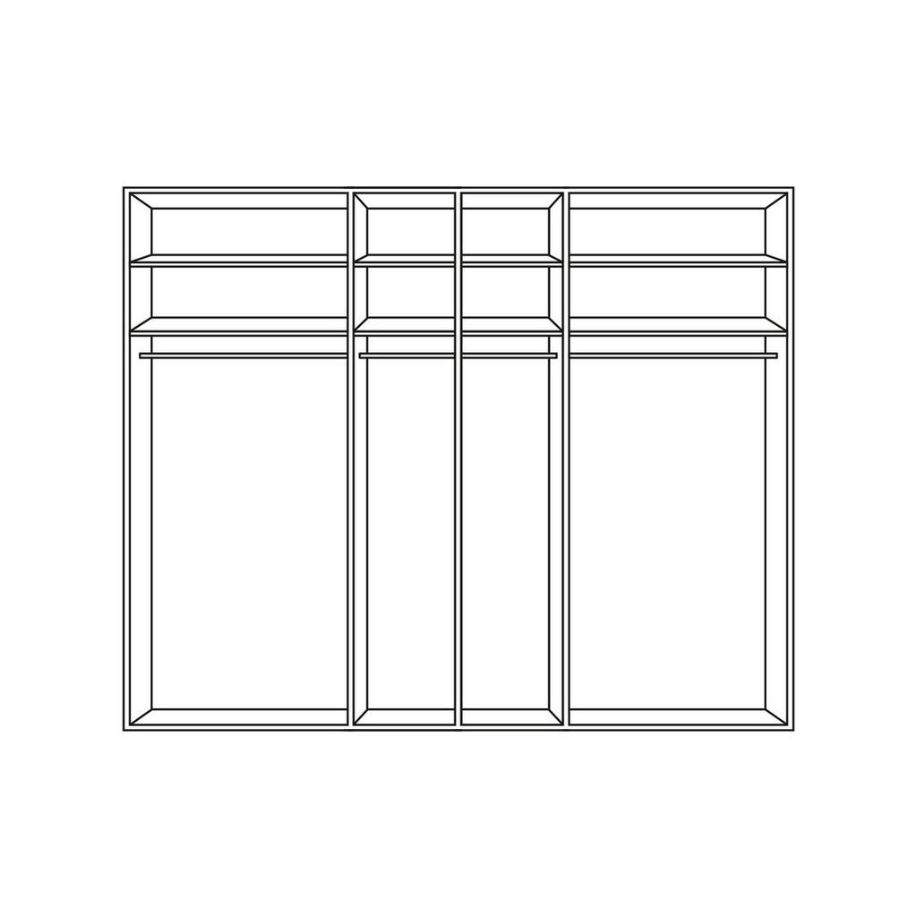 Thumbnail - Novel Schwebetürenschrank Saligo, Grau, Weiß, Metall, 8 Fächer, 316x235x68 cm, Made in Germany, Beimöbel erhältlich, in ...