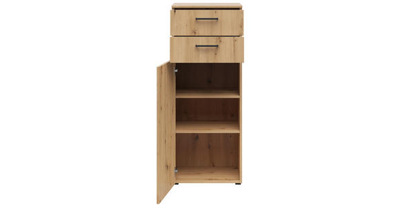 KOMMODE 45/115/40 cm in Eiche Artisan - Anthrazit/Schwarz, MODERN, Holzwerkstoff/Kunststoff (45/115/40cm) - Carryhome