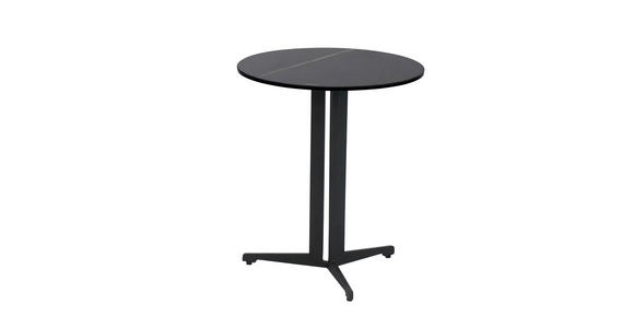 BEISTELLTISCH 40/40/45 cm Schwarz rund  - Schwarz, Design, Glas/Keramik (40/40/45cm) - Novel