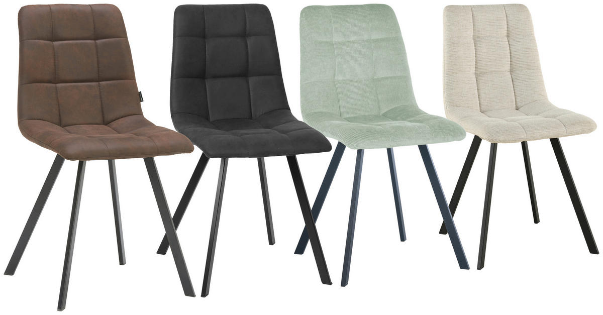 SCAUN in metal, textil maro, negru  - maro/negru, Design, metal/textil (46/88/54cm) - Carryhome
