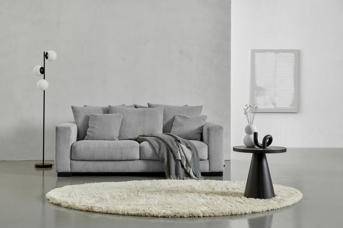 2,5-SITS SOFFA i manchester grå  - svart/grå, Klassisk, trä/textil (203/83/126cm) - MID.YOU