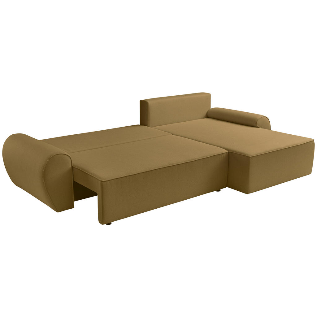 Thumbnail - Carryhome Ecksofa, Senfgelb, Textil, 4-Sitzer, Füllung: Schaumstoffflocken, Ottomane rechts, seitenverkehrt montierbar, ...