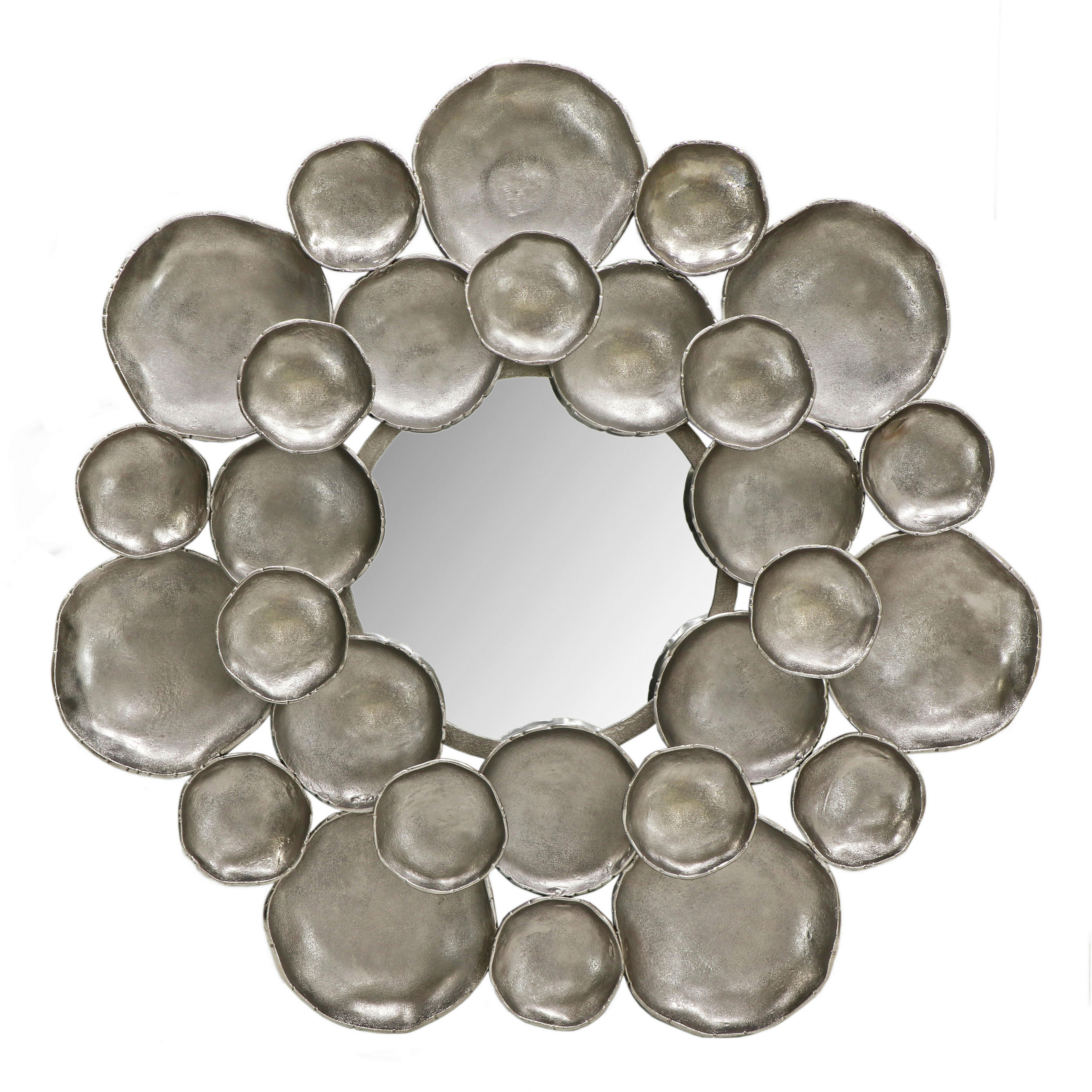 WANDSPIEGEL Silberfarben  - Silberfarben, KONVENTIONELL, Glas/Metall (91/91/2cm)