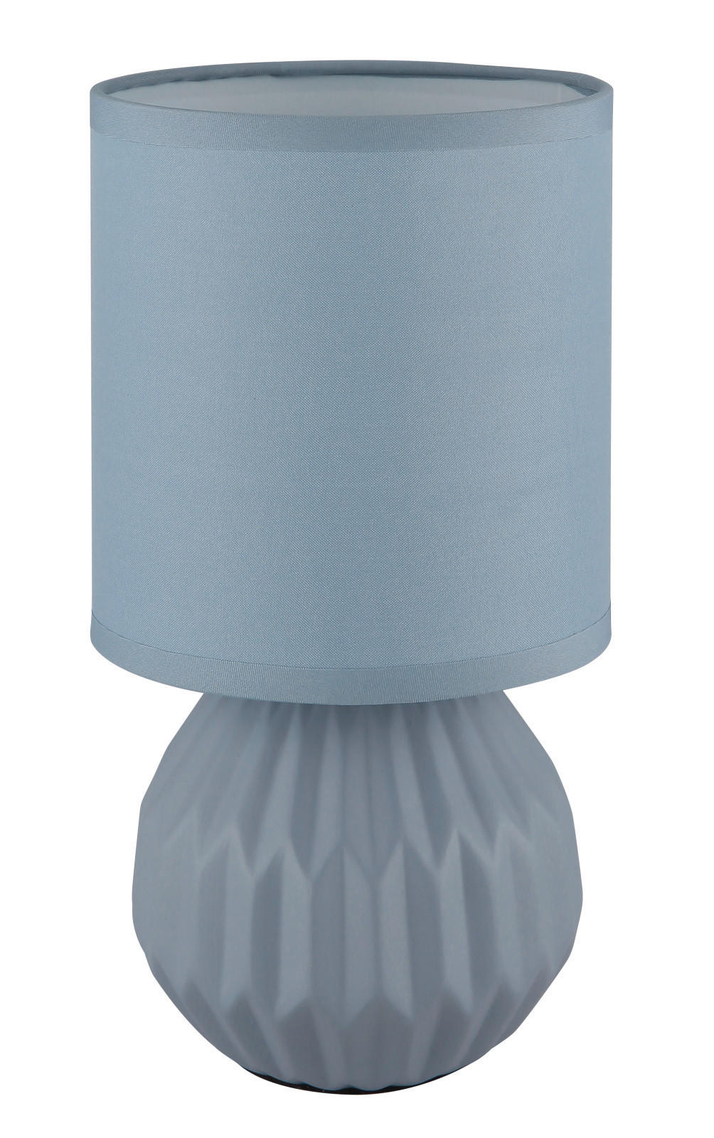 ASZTALI LÁMPA - pasztellkék, Basics, textil/kerámia (12/23cm)