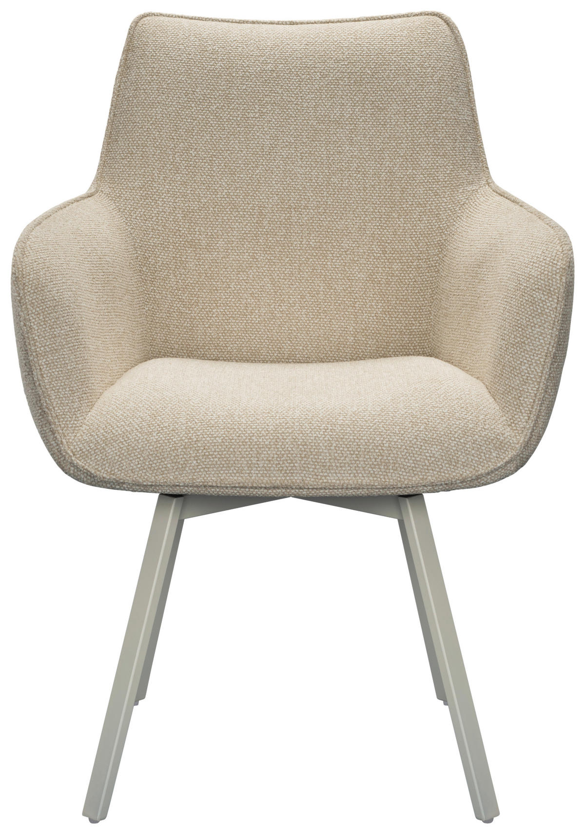 ARMLEHNSTUHL  Sitzfläche 180° drehbar, automatische Rückholfunktion Mikrofaser  Beige  - Beige, Design, Textil/Metall (64/88/63cm) - Milino
