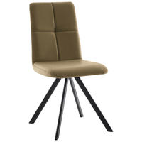 STUHL  in Eisen Lederlook, Mikrofaser Metall, Textil  - Schwarz/Olivgrün, MODERN, Textil/Metall (47/92/60cm) - Cantus