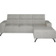 ECKSOFA Greige Chenille  - Greige/Schwarz, KONVENTIONELL, Textil/Metall (264/178cm) - Hom`in