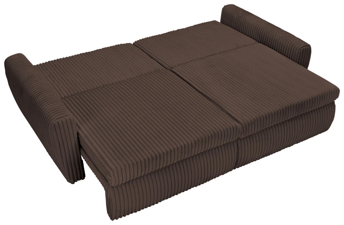 SCHLAFSOFA in Cord, Plüsch Dunkelbraun  - Dunkelbraun/Schwarz, Modern, Kunststoff/Textil (240/90/120cm) - Carryhome