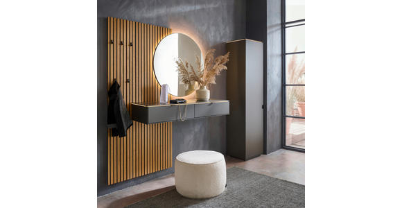 GARDEROBENPANEEL  in 90/192/1,8 cm  - Eichefarben, Design, Holz/Holzwerkstoff (90/192/1,8cm) - Dieter Knoll