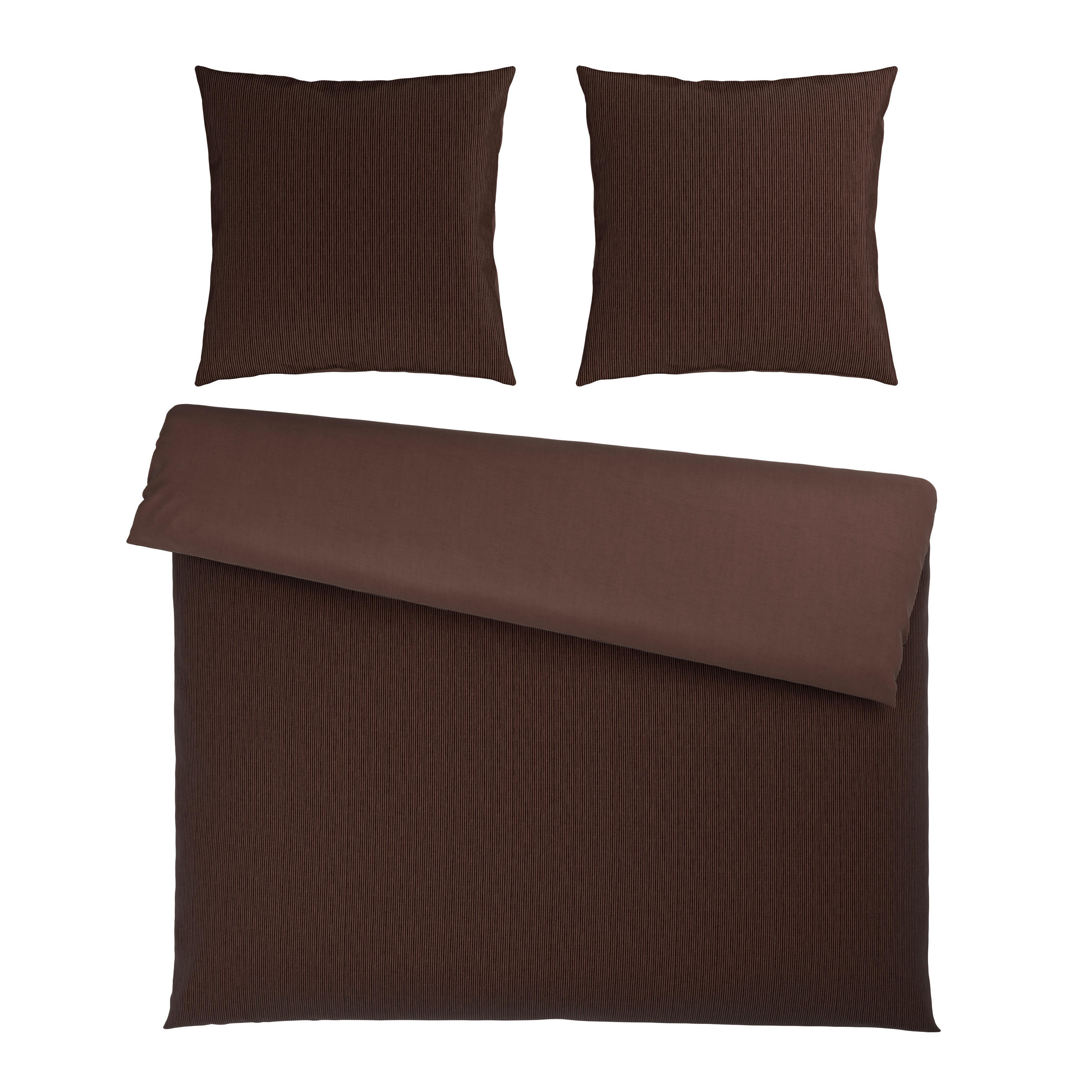 WENDEBETTWÄSCHE Satin 200/200 cm  - Dunkelbraun, Textil (200/200cm) - Bio:Vio