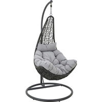 VISEČ SEDEŽ - siva/črna, Design, kovina/umetna masa (100/190/100cm) - Ambia Garden