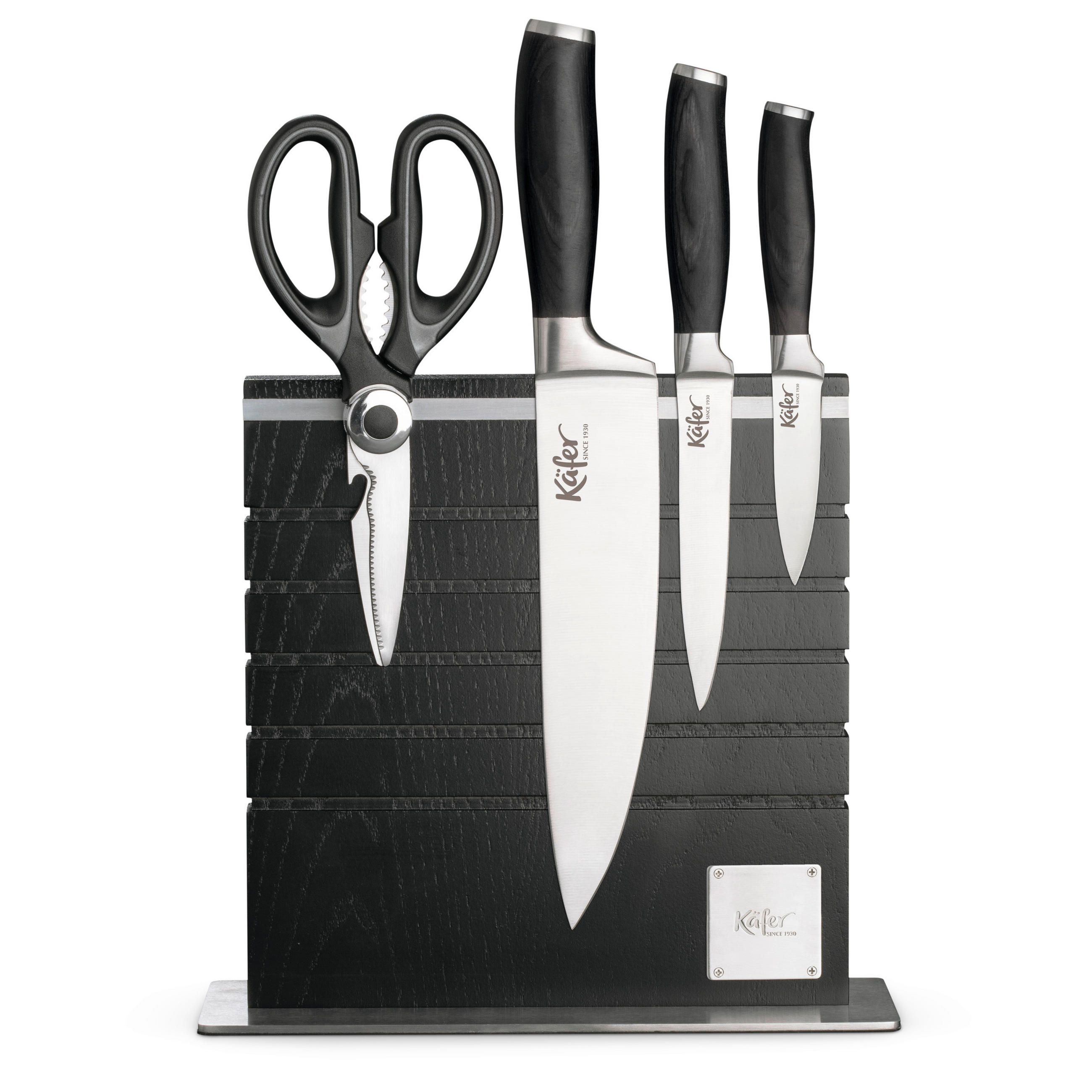 SET NOŽEVA      5-dijelni   - tamno smeđa/crna, Basics, drvo - Käfer