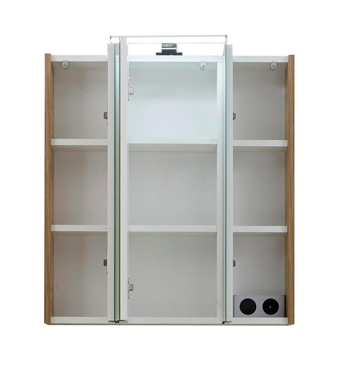TÜKRÖS SZEKRÉNY 65/70/16 cm  - króm/tölgyfa, Konventionell, műanyag/faalapú anyag (65/70/16cm) - Xora