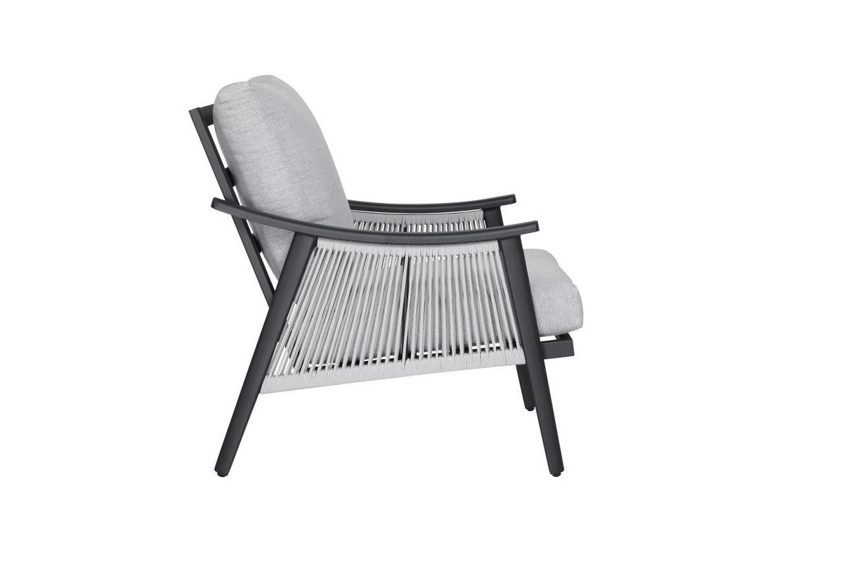 VRTNA GARNITURA   metal, staklo, tekstil  crna, svijetlo siva  - svijetlo siva/crna, Moderno, staklo/metal