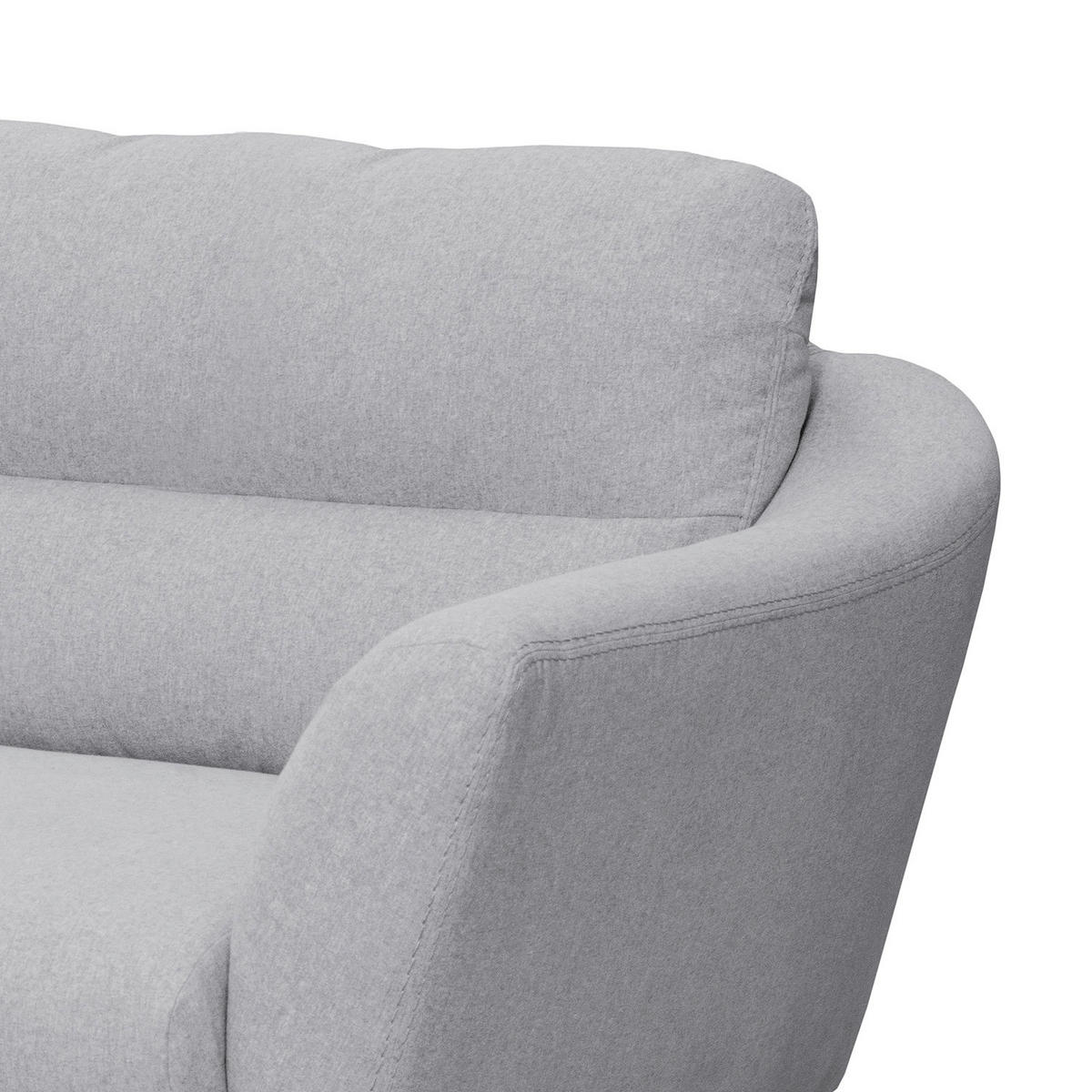 2,5-SITZER Webstoff Hellgrau  - Buchefarben/Hellgrau, Design, Holz/Textil (187/87/88cm) - Livetastic