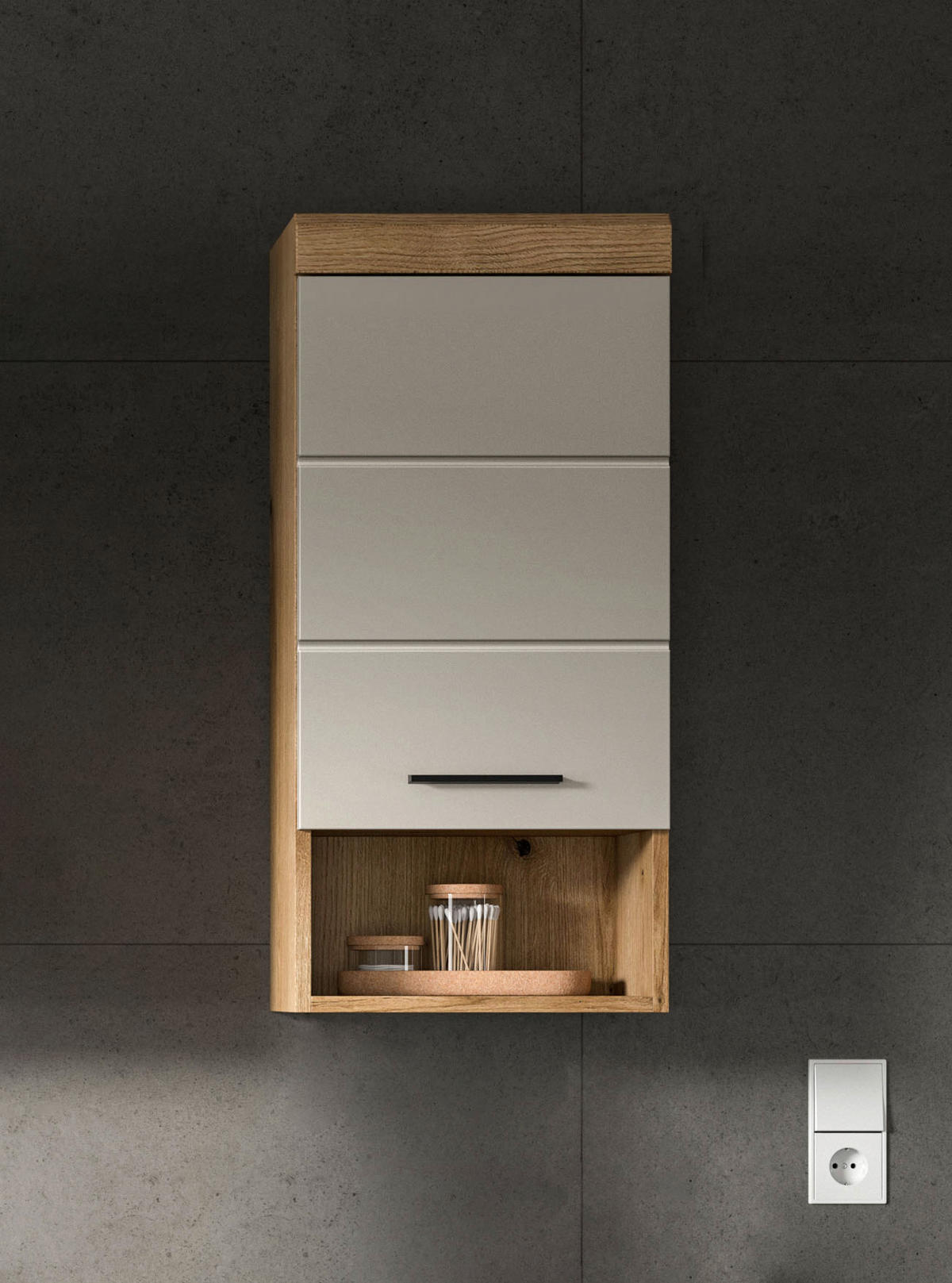 HÄNGESCHRANK 37/79/24 cm  - Kaschmir/Schwarz, MODERN, Holzwerkstoff/Kunststoff (37/79/24cm) - MID.YOU