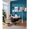 RELAXSESSEL in Leder Dunkelgrau  - Dunkelgrau/Anthrazit, Design, Leder/Metall (71/114/84cm) - Johann Jakob