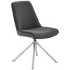 STUHL drehbar  in Edelstahl Flachgewebe Metall, Textil  - Edelstahlfarben/Anthrazit, Design, Textil/Metall (49/88/64cm) - Novel