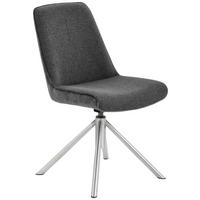 STUHL drehbar  in Edelstahl Flachgewebe Metall, Textil  - Edelstahlfarben/Anthrazit, Design, Textil/Metall (49/88/64cm) - Novel