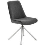 STUHL drehbar  in Edelstahl Flachgewebe Metall, Textil  - Edelstahlfarben/Anthrazit, Design, Textil/Metall (49/88/64cm) - Novel