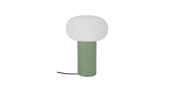 AKKU-TISCHLEUCHTE 13/19 cm - Weiß/Grün, Trend, Glas/Metall (13/19cm) - Dieter Knoll