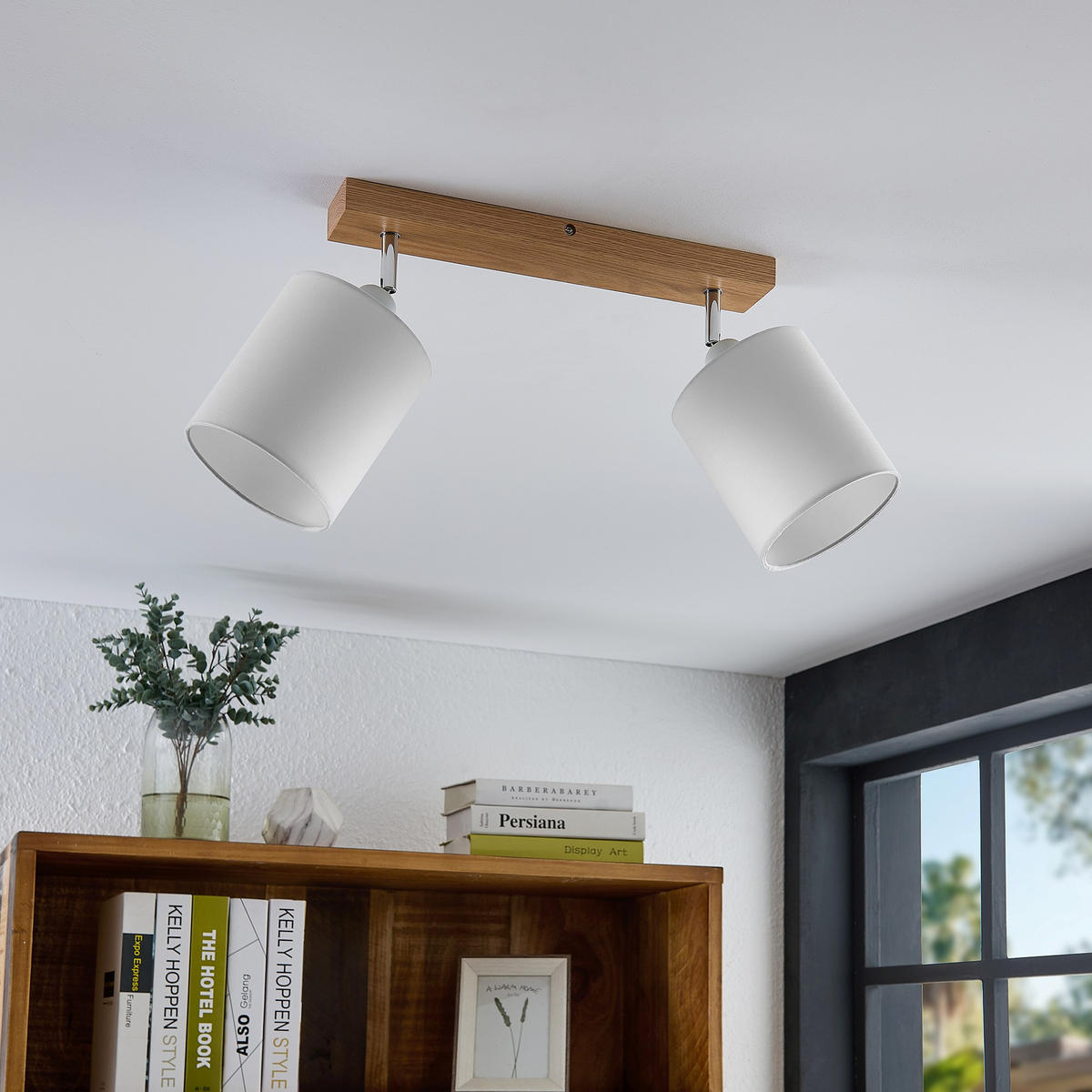 STRAHLER Sofia 66/38/25 cm  - Weiß, Natur, Holz/Textil (66/38/25cm) - Marama