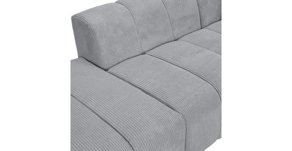 ECKSOFA Hellgrau Cord Zierkissen, Rücken echt  - Hellgrau/Schwarz, KONVENTIONELL, Kunststoff/Textil (313/162cm) - Carryhome