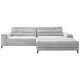 ECKSOFA  in Cord Grau  296/207 cm  - Schwarz/Grau, Design, Textil/Metall (296/207cm) - Dieter Knoll