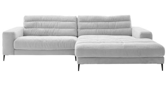 ECKSOFA  in Cord Grau  296/207 cm  - Schwarz/Grau, Design, Textil/Metall (296/207cm) - Dieter Knoll