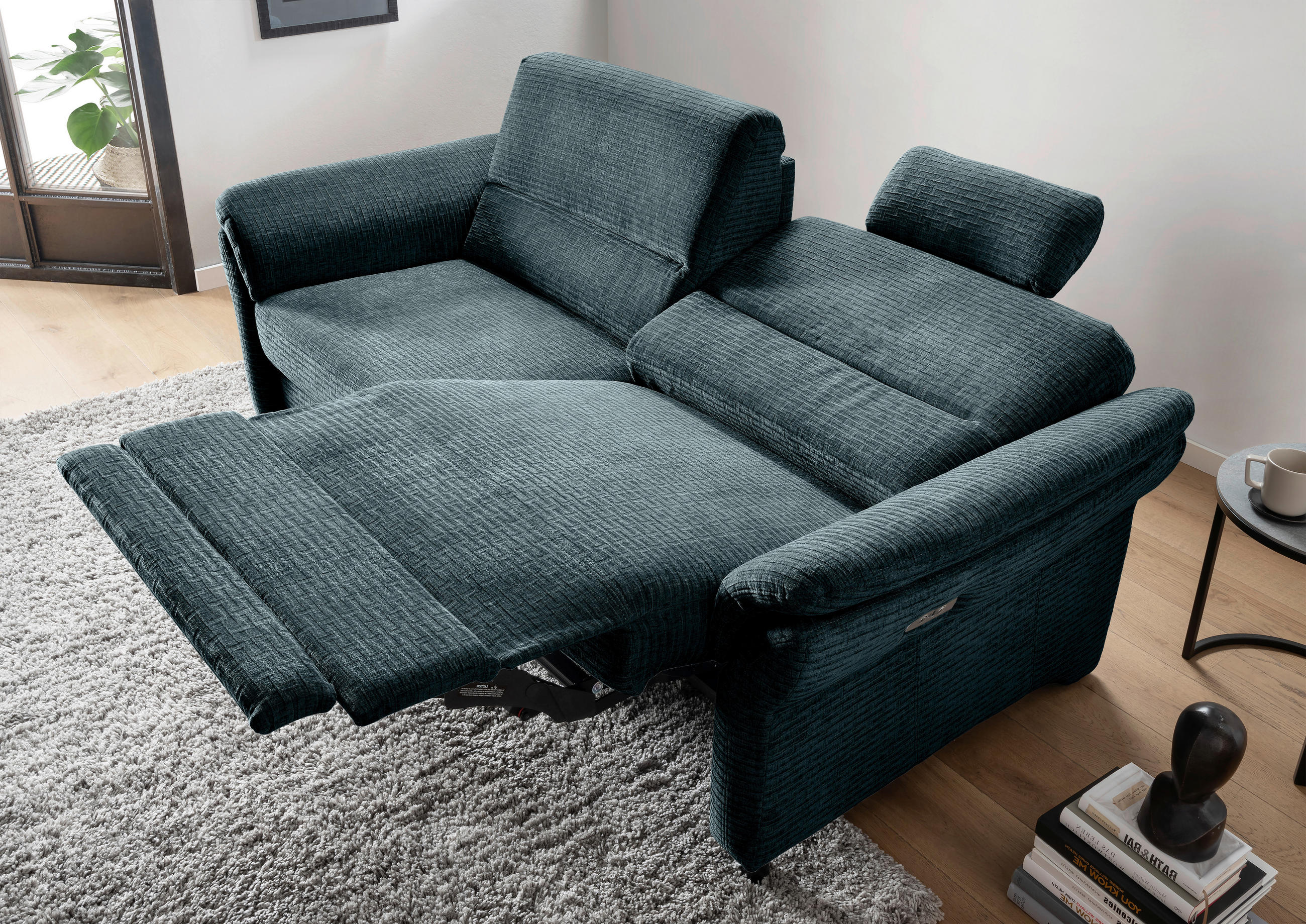 3-SITZER-SOFA Mikrofaser Blau  - Blau/Schwarz, MODERN, Holz/Textil (192/90/89cm) - Livetastic