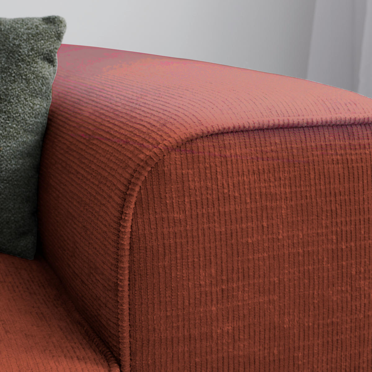 ECKSOFA in Plüsch Rostfarben  - Rostfarben/Blaugrau, Design, Kunststoff/Textil (152/288cm) - Xora