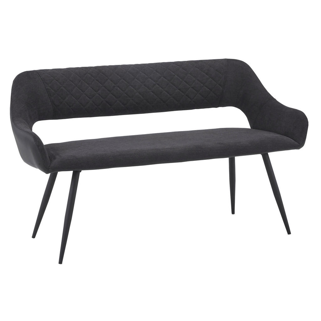 Sitzbank mit Lehne Gepolstert Anthrazit Porto B: 140 cm