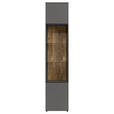 VITRINE  in massiv Eiche Grau, Eichefarben - Eichefarben/Grau, Design, Glas/Holz (45/215/42cm) - Moderano