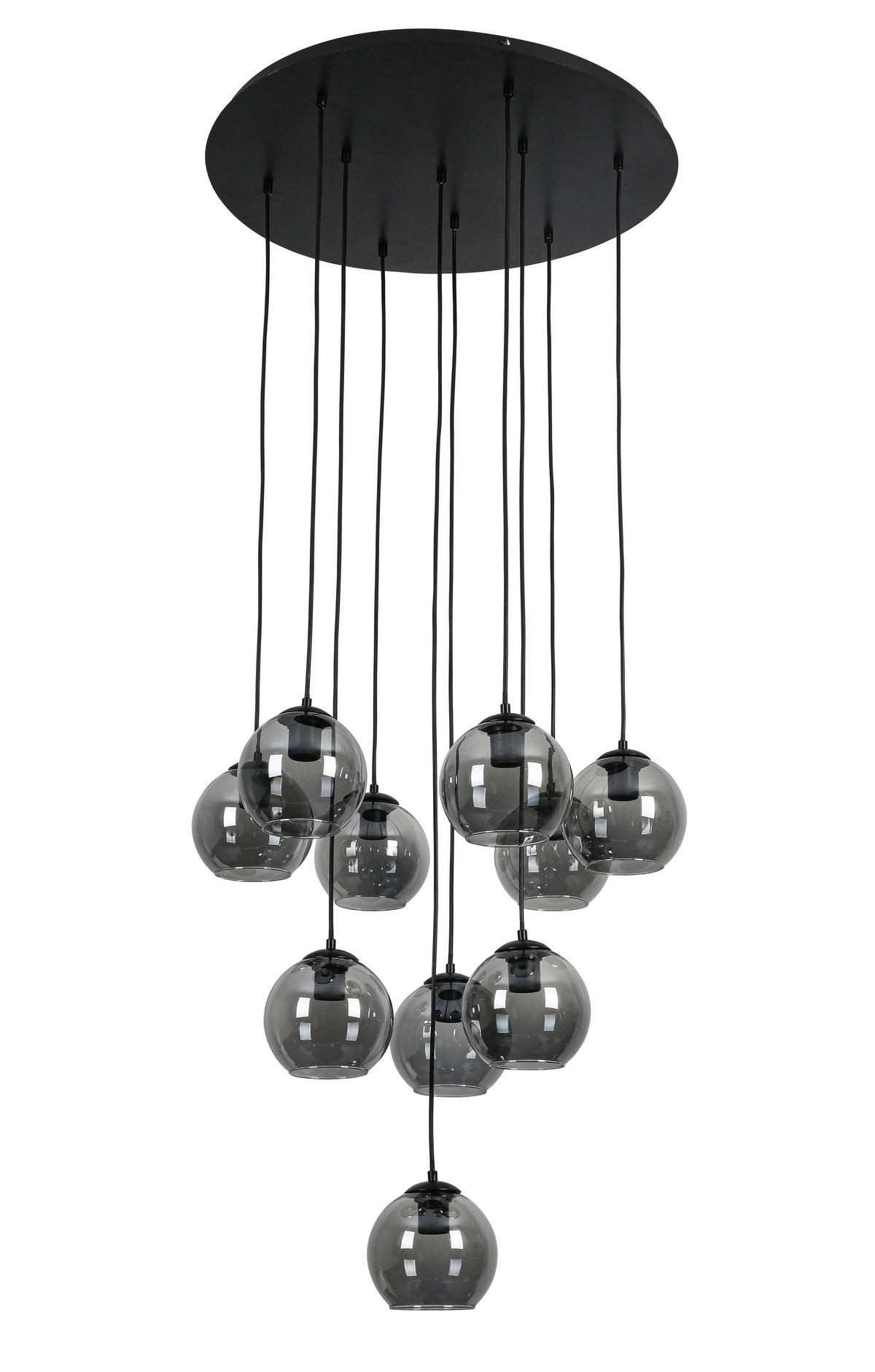 ZÁVĚSNÉ SVÍTIDLO, 65/170 cm  - černá/průhledné, Konvenční, kov/plast (65/170cm) - Dieter Knoll