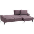 ECKSOFA in Velours Violett  - Violett/Schwarz, Basics, Holz/Textil (260/161cm) - Carryhome