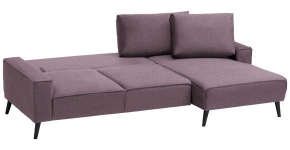 ECKSOFA in Velours Violett  - Violett/Schwarz, Basics, Holz/Textil (260/161cm) - Carryhome