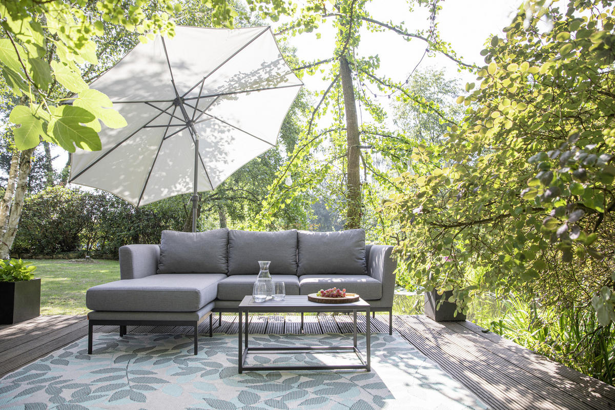 SONNENSCHIRM  300/300 cm  - Anthrazit/Grau, KONVENTIONELL, Textil/Metall (300/300cm) - Siena Garden