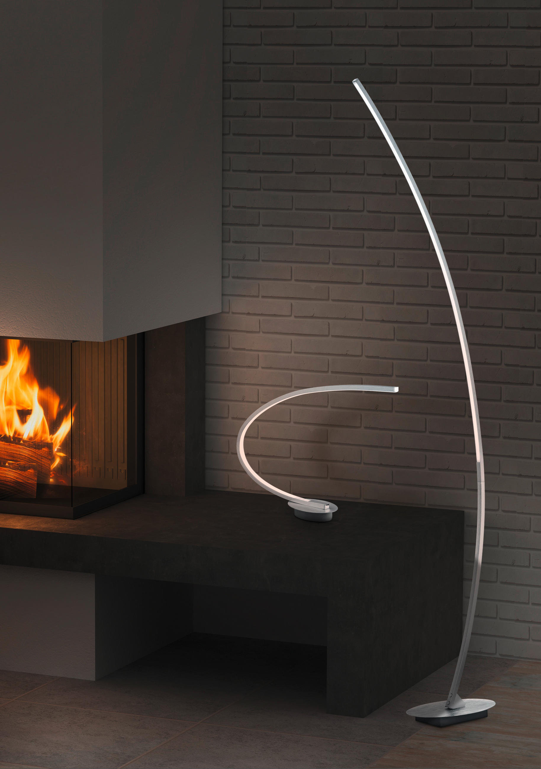LED-GOLVLAMPA Solo 35/15/158 cm    - vit/aluminiumfärg, Design, metall/plast (35/15/158cm)