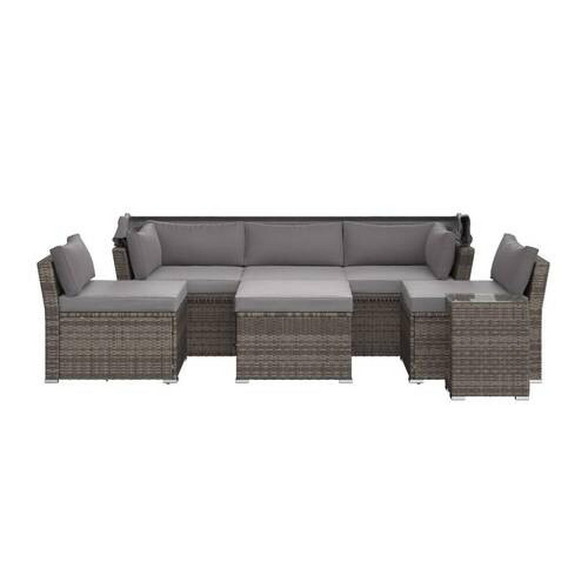 LOUNGEGARNITUR    - Grau, MODERN, Kunststoff/Metall - Ambia Garden