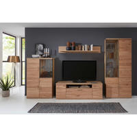 WOHNWAND  in Alteiche  364,1/211,6/55,5 cm  - Alteiche/Grau, MODERN, Glas/Holz (364,1/211,6/55,5cm) - Linea Natura
