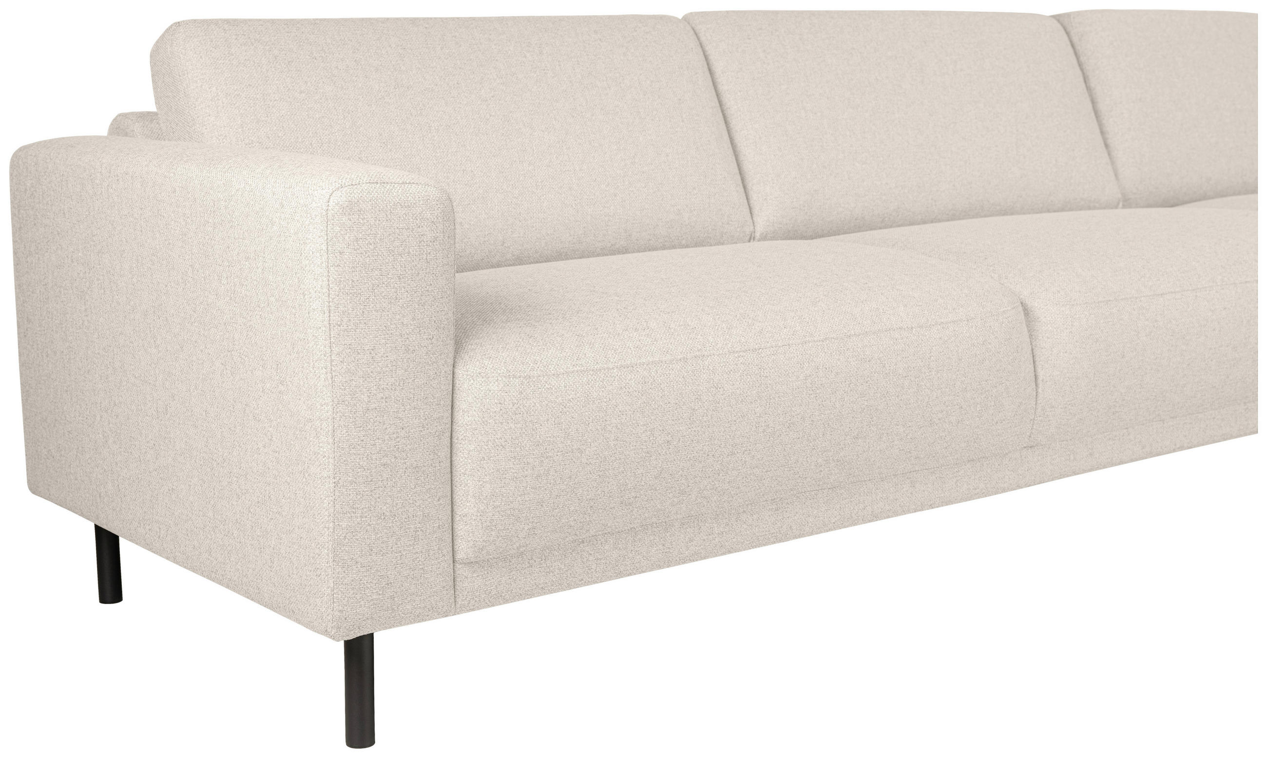 HÖRNSOFFA i flatväv beige  - beige/svart, Design, metall/trä (288/78/243cm) - Pure Home Comfort