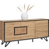 SIDEBOARD  in 160/75/40 cm  - Eichefarben/Schwarz, Holzwerkstoff/Metall (160/75/40cm) - Xora