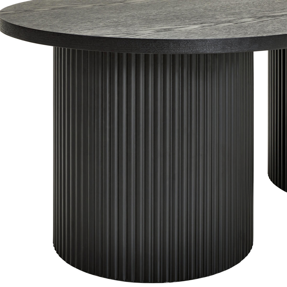 COUCHTISCH Eiche, Pappel furniert oval Schwarz  - Schwarz, Design, Holz/Holzwerkstoff (120/45/70cm) - Livetastic