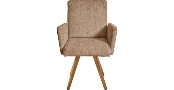 ARMLEHNSTUHL in Flachgewebe - Eichefarben/Orange, Design, Holz/Textil (56/92/60cm) - Dieter Knoll