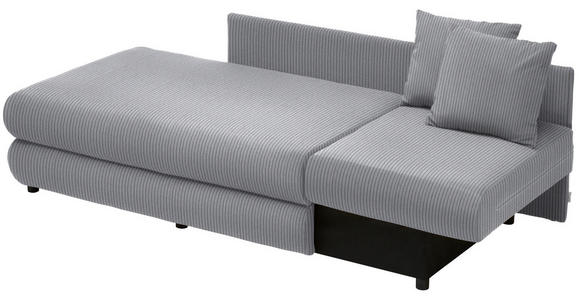 RÉCAMIERE in Cord Hellgrau - Hellgrau/Schwarz, Design, Kunststoff/Textil (171/71-88/93cm) - Cantus